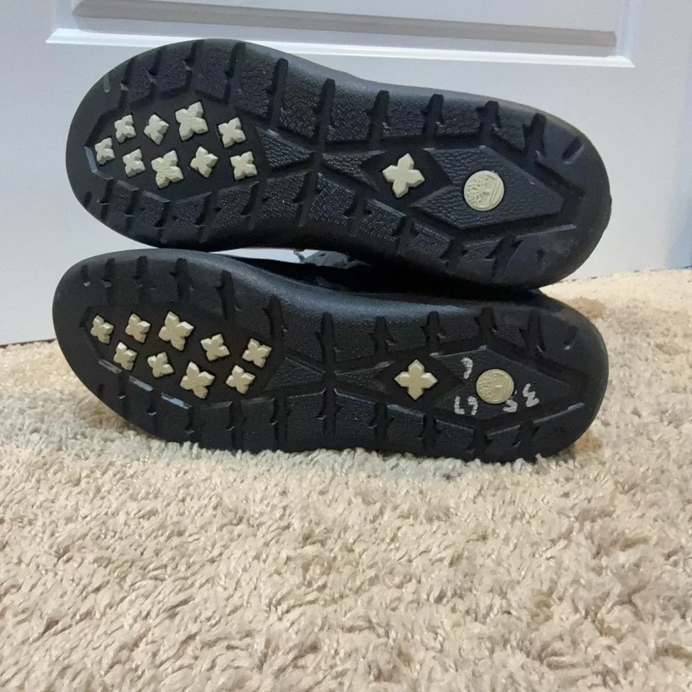 Timberland Boots Girls Size 6 Black Puffer Snow Fur Lined Winter 72935M